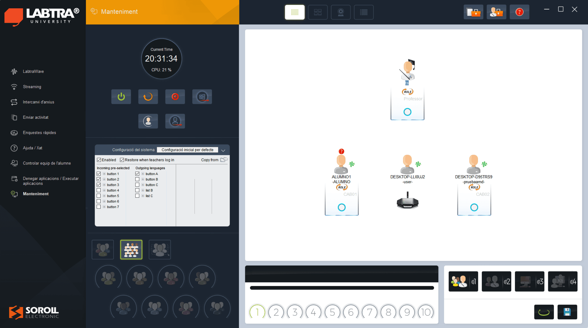 Interfaz docente interpretación