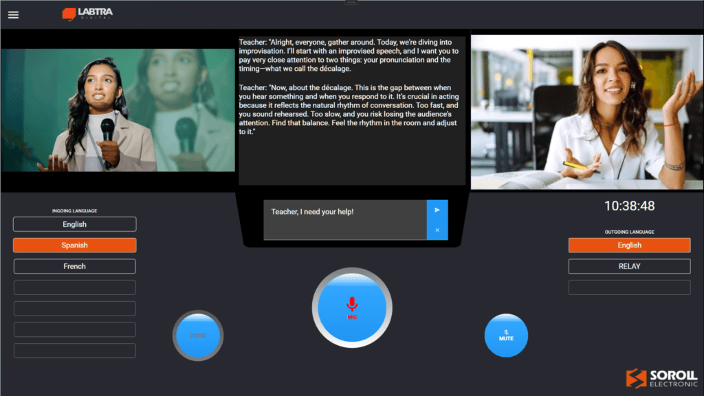pupitre de interpretación por software para la enseñanza